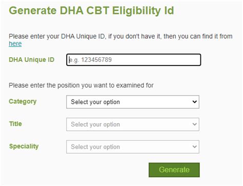 how to check dha result|Generate DHA CBT Eligibility Number.